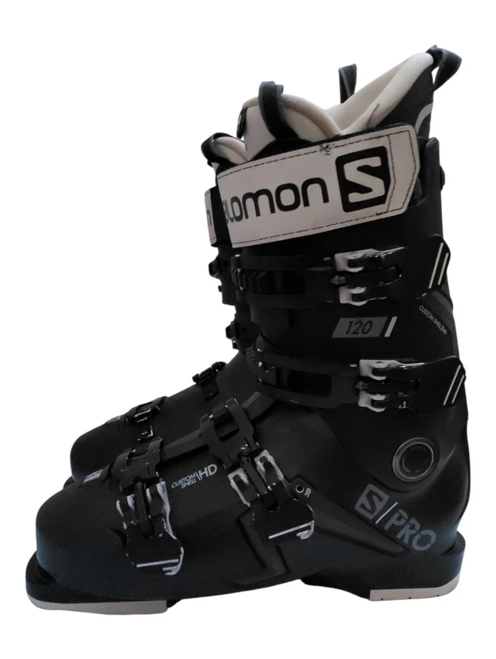 Salomon S/Pro 120 Custom Shell HD Alpine Ski Boots Mondo 27 Black EUC